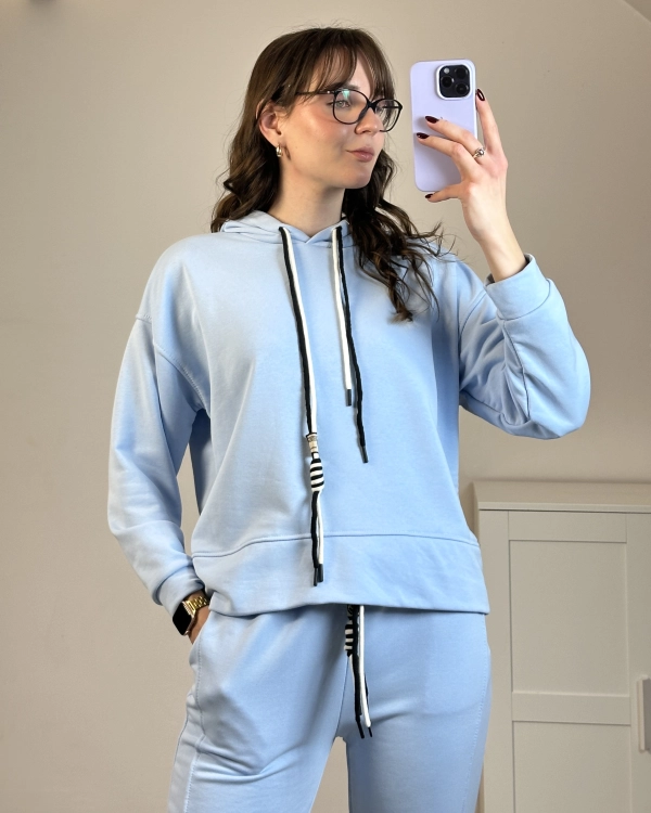 wygodny dres damski bluza kaptur spodnie z gumką komplet damski sportowy casual look butik