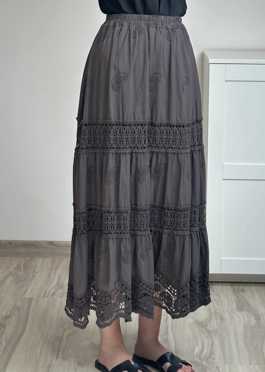 spódnica bawełniana na lato maxi spódnica maxi lekka z koronką spódnica maxi casual bawełniana