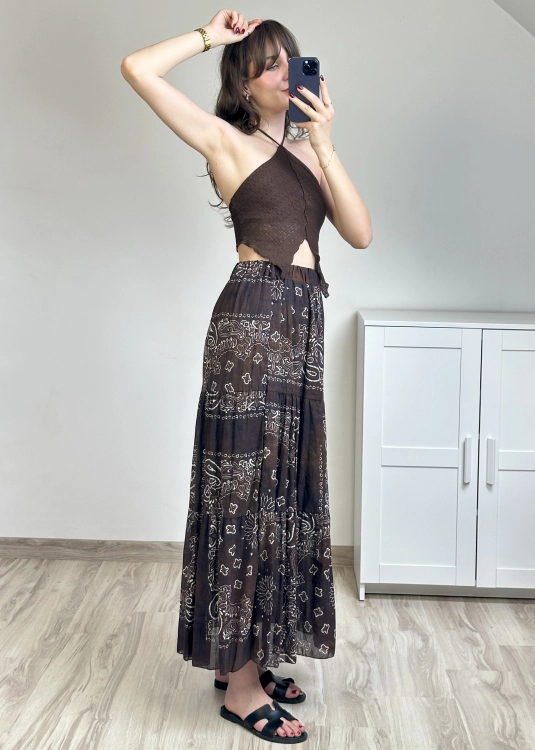 spódnica maxi casual boho spódnica maxi z falbanami styl boho spódnica maxi wygodna na co dzień