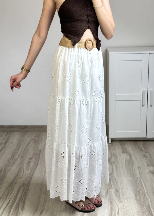 spódnica maxi codzienna boho spódnica maxi z haftem kwiatowym spódnica maxi wygodna na lato
