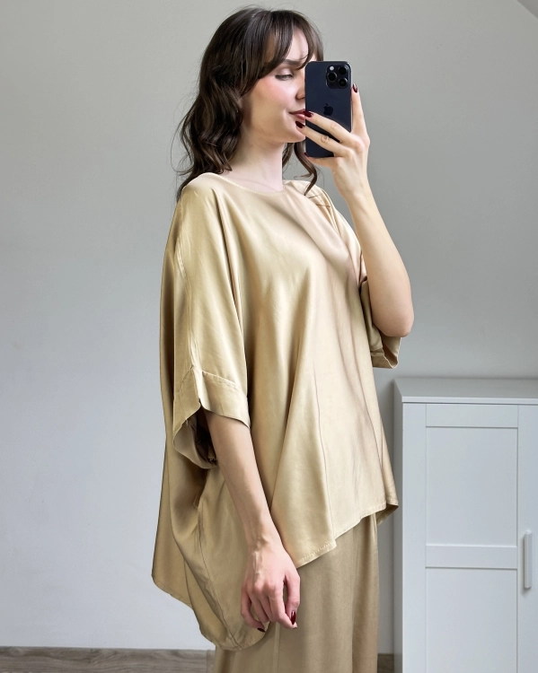 bluzka damska oversize połysk elegancka stylizacja bluzka satynowa damska premium modna stylizacja