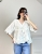 Bawełniana bluzka boho haftowana ecru luźny fason styl letni