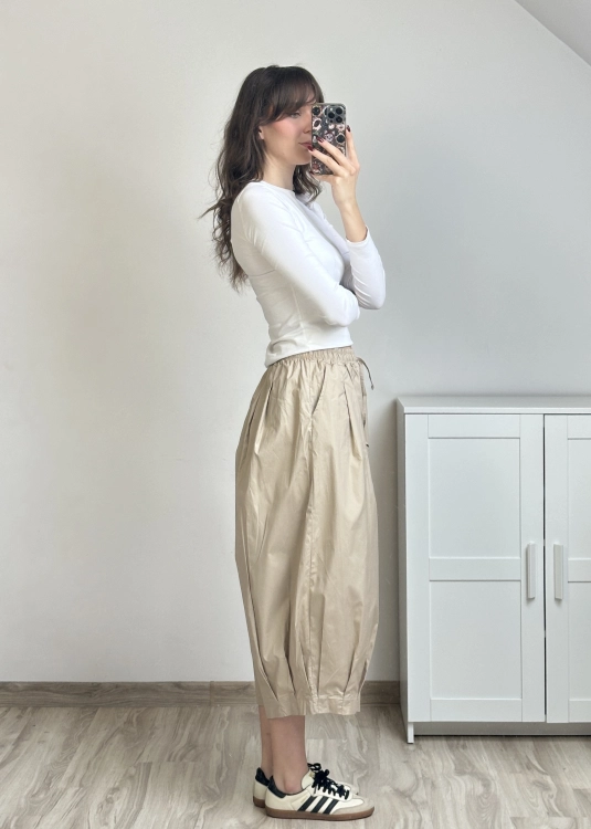 culotte damskie casual szerokie spodnie z gumką w pasie i wiązaniem modny fason