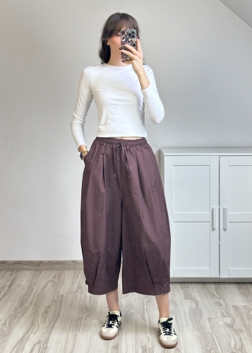 luźne spodnie damskie culotte szerokie nogawki komfortowy krój na co dzień
