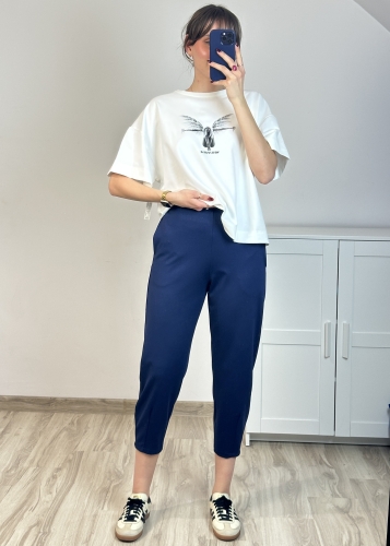 Spodnie damskie cygaretki Eleganckie spodnie damskie przed kostkę Spodnie damskie o zwężanej nogawce
