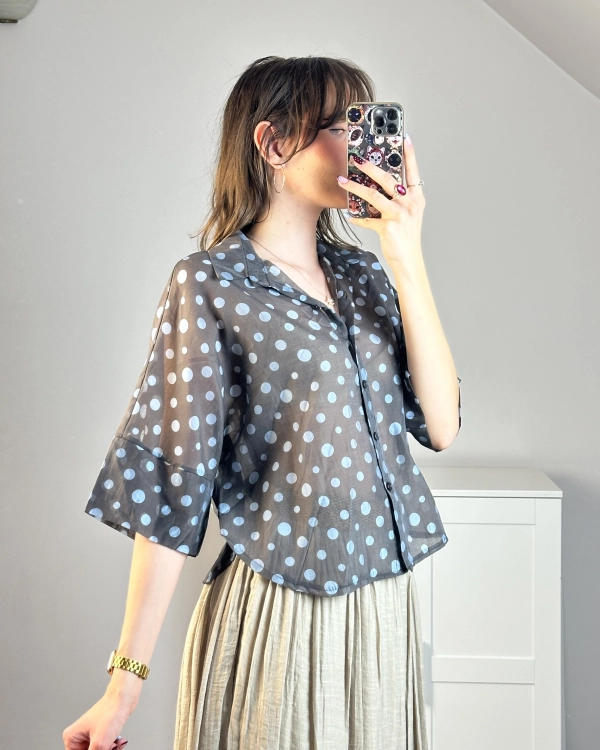 Koszula damska oversize w grochy