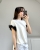 Casualowy T-shirt bawełniany z efektownym tiulem