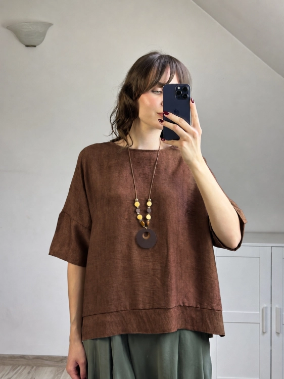 Elegancka bluzka damska oversize wykonana z wiskozy