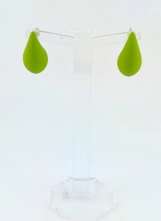 Kolczyki damskie limonkowe krople Minimalistyczne zielone kolczyki