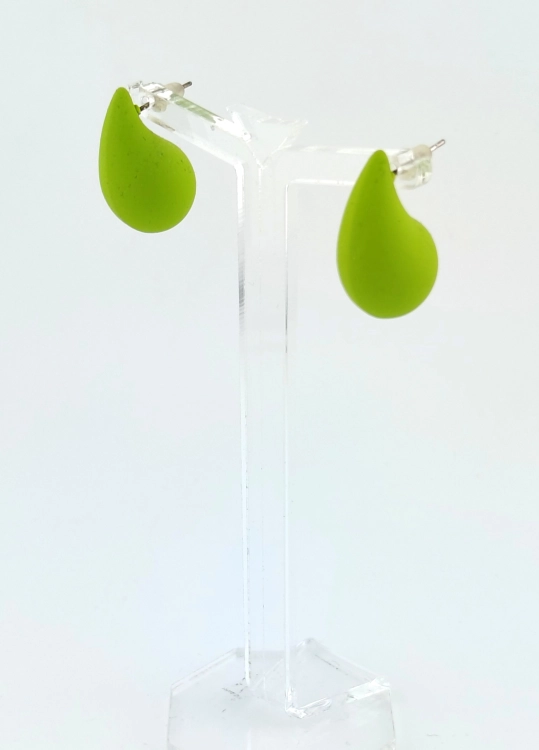 Kolczyki krople limonkowa zieleń Zielone kolczyki w kształcie kropli