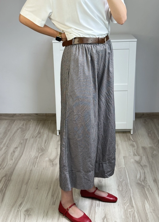 eleganckie spodnie culotte z paskiem