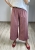 spodnie z szeroką nogawką w bordową kratkę modne culotte z wysokim stanem i paskiem