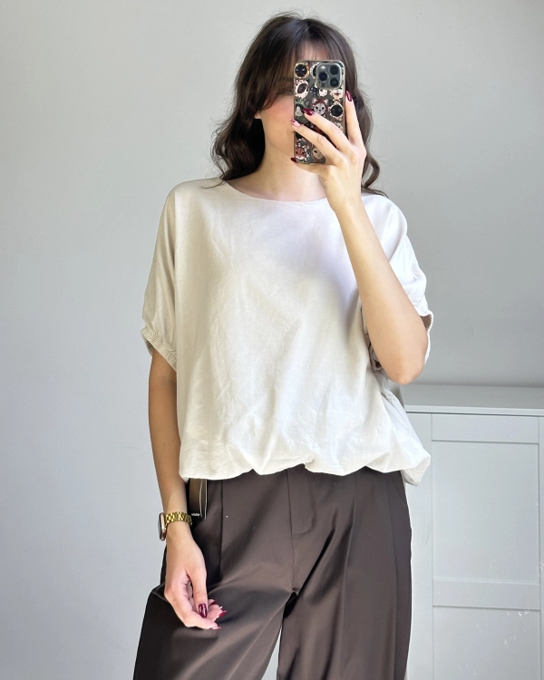 Bluzka bawełniana oversize z podszewką