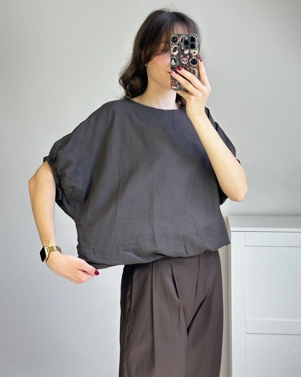 Przewiewna bluzka bawełniana na lato Bluzka oversize z naturalnej bawełny