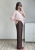 Zwiewne spodnie damskie z podszewką Eleganckie spodnie jedwabne z szeroką nogawką