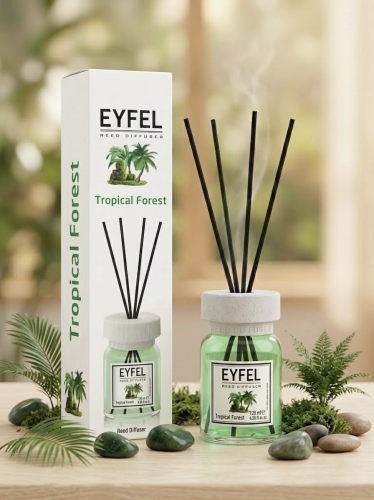 Odświeżacz powietrza Eyfel Tropical Forest 120 ml z patyczkami Tropikalny Las