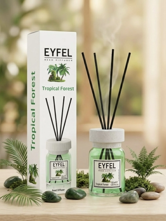 Odświeżacz powietrza Eyfel Tropical Forest 120 ml z patyczkami Tropikalny Las
