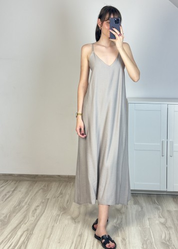 Wiskozowa sukienka maxi z odkrytymi plecami fango