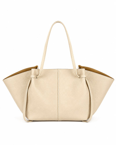 elegancka torebka shopper beżowa codzienna stylowa demellier polene
