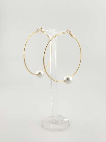 kolczyki koła, kolczyki z perłą, złote kolczyki damskie, minimalistyczna biżuteria, eleganckie kolczyki