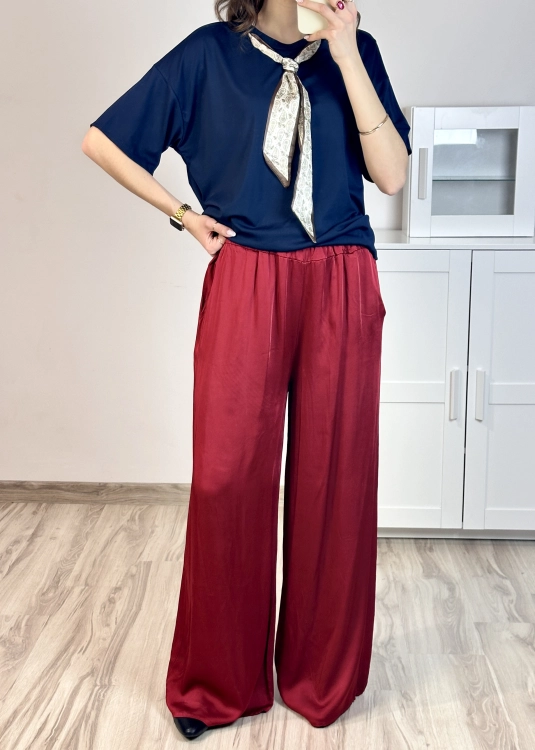 spodnie damskie satynowe wiskoza różne kolory eleganckie spodnie na lato outfit