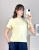t shirt damski pastelowy żółty basic dopasowana koszulka damska modna styl minimalistyczny