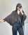 Sweter poncho damski z wełną i alpaką