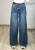 Niebieskie jeansy wide leg z wysokim stanem