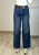 Granatowe jeansy wide leg z wysokim stanem
