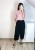 Czarne spodnie culotte z paskiem