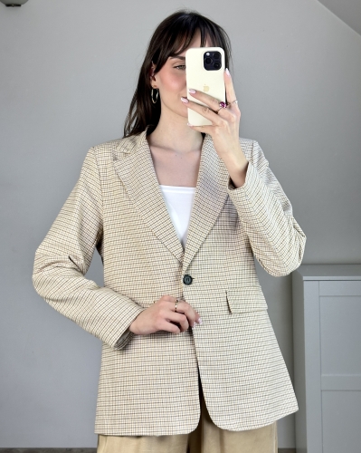 marynarka damska do pracy elegancka w kratkę modna marynarka damska casual elegancka krata