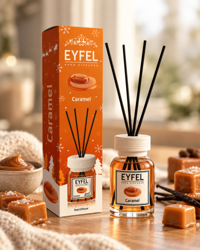 Eyfel Odświeżacz Powietrza Patyczki Zapachowe Karmel 120 ml