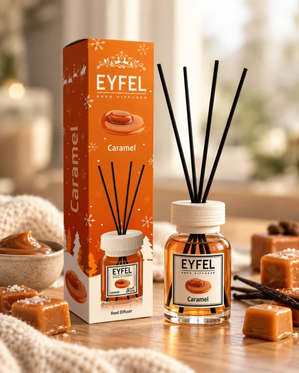 Eyfel Odświeżacz Powietrza Patyczki Zapachowe Karmel 120 ml