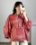 koszula damska oversize wzory orientalne stylowa czerwona koszula damska luźna elegancka modna koszula damska boho szeroki krój efektowna