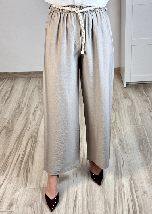 spodnie damskie casual eleganckie z gumką w pasie modne spodnie damskie szerokie lejący materiał