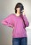 Sweter basic z dekoltem w serek i długimi rękawami