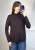 Brązowy sweter dzianinowy basic z delikatną stójką