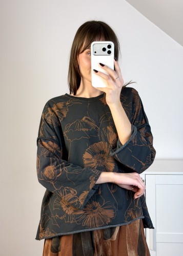Bawełniana bluza o luźnym kroju z długim rękawem