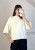 Sweter z rękawem 3/4 z alpaką i wełną – śmietankowy