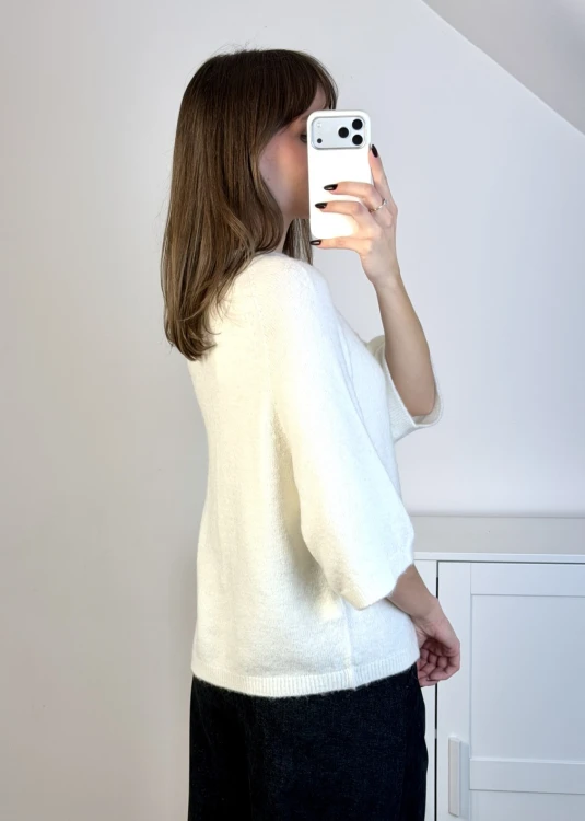 Elegancki sweter damski z alpaką i wełną