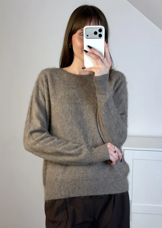 Luksusowy sweter z wełny merino z kaszmirem i jedwabiem