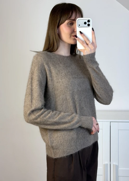 Miękki sweter premium z wełny merino, kaszmiru i jedwabiu