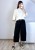 Spodnie culotte z paskiem – grafitowe