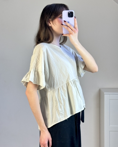 Bluzka casual do jeansów luźna stylizacja Bluzka oversize codzienna wygodna stylizacja