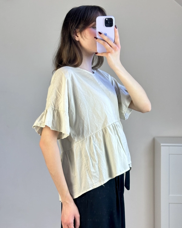 Bluzka casual do jeansów luźna stylizacja Bluzka oversize codzienna wygodna stylizacja