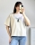 T-shirt bawełniany oversize z nadrukiem przód Luźny t-shirt bawełniany wygodny fason