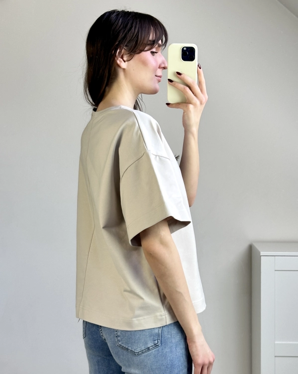 T-shirt oversize miękki materiał wygoda noszenia T-shirt z nadrukiem minimalistyczny styl casual