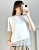 Bawełniany t-shirt z koronkowym dołem T-shirt oversize z ozdobnym wykończeniem koronka