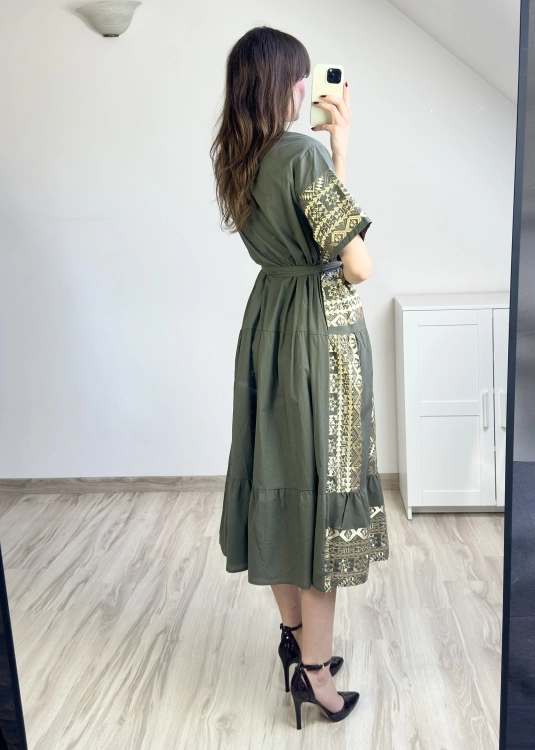 Sukienka styl casual elegancki midi Sukienka komfortowa na różne sylwetki