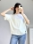 Bluzka wygodna bawełniana oversize Bluzka basic z ozdobnym elementem Bluzka swobodny krój styl codzienny